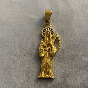 Gold Saint Pendant Necklace